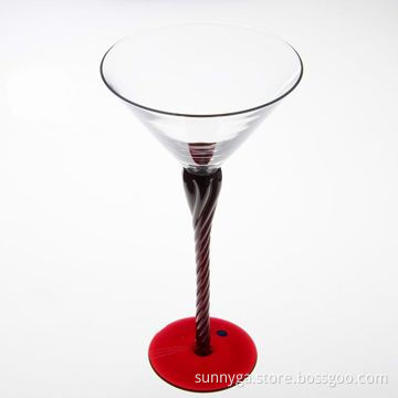 Elegant Martini Glass, Decorated with Helical and Colored Leg, OEM Orders are Welcome